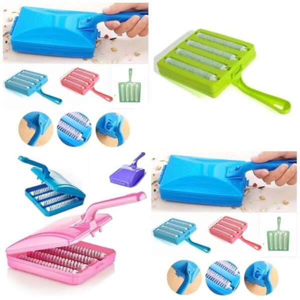 plastic handheld carpet roller cleaning brush car seats, table linen, sofas, bed sheets, carpet roller brush cleaning with dust crumb collector (random color) - Image 7