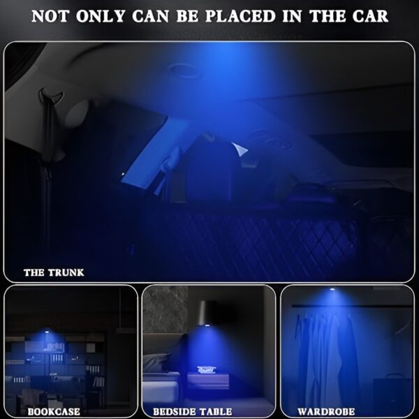 universal rgb touch car led interior lights, usb rechargeable | self adhesive portable led lights for cars rvs and trucks - Image 9