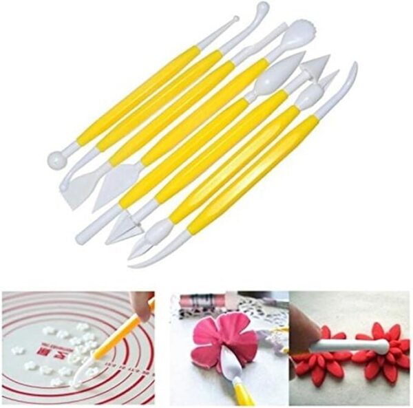 fondant plunger cutter 8pcs cake decorating modelling tools (random color)