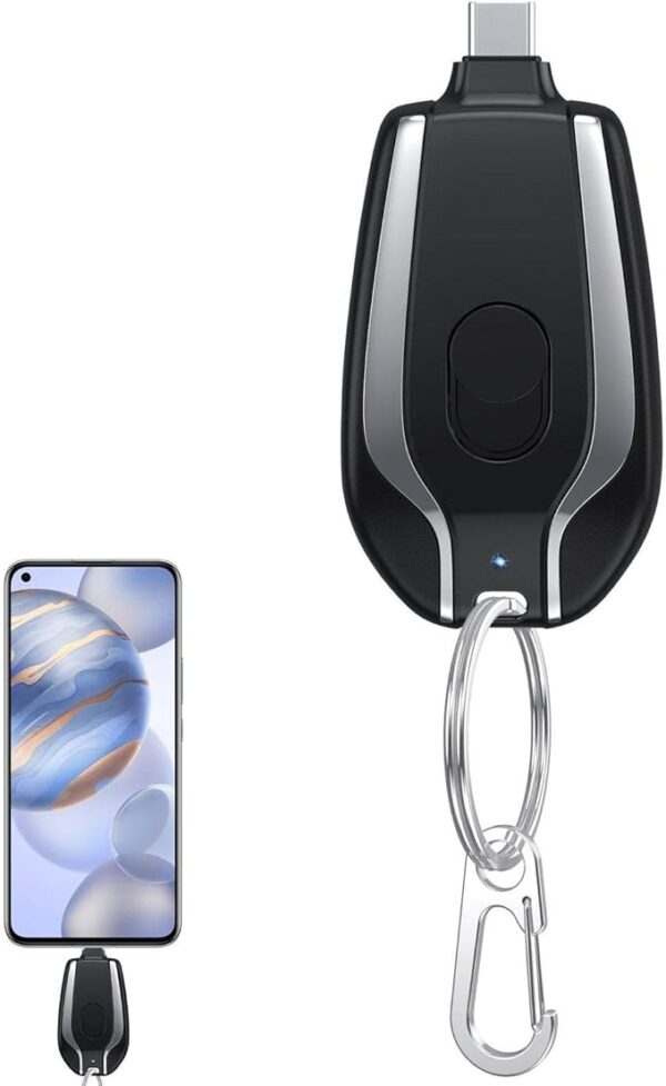 keychain portable charger, mini power emergency pod key ring cell phone charger, ultra-compact external fast charging power bank |(random color ) - Image 2