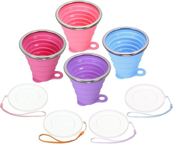 cute telescopic collapsible silicone foldable cup / water bottle (random color) - Image 10