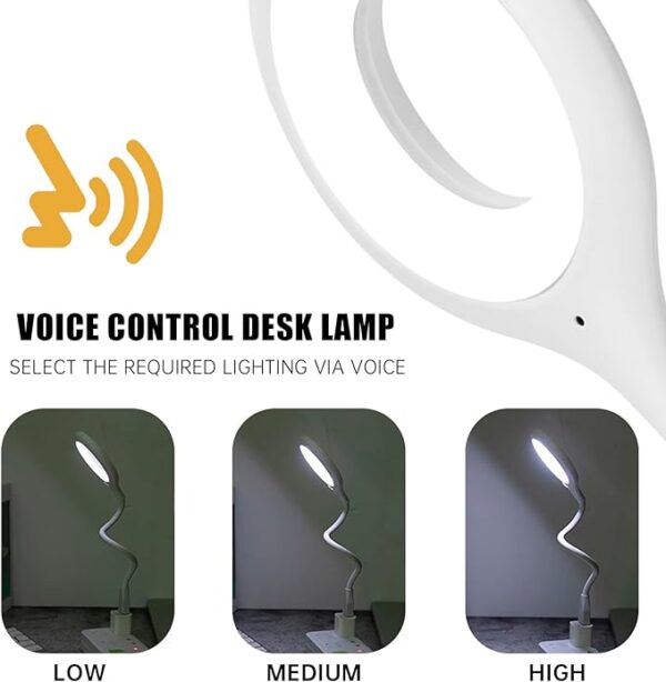 usb talking light | smart voice control usb light for laptop, sound activated | small table lamp, flexible goose neck, for bedroom, bathroom, hallway, nursery, kitchen portable outdoor led night light - Image 11