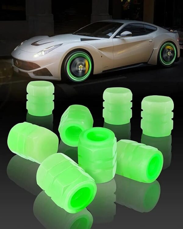 luminous valve motorcycle bicycle bike car wheel tyre hub cap fluorescent night glowing luminous valve stem caps decor
