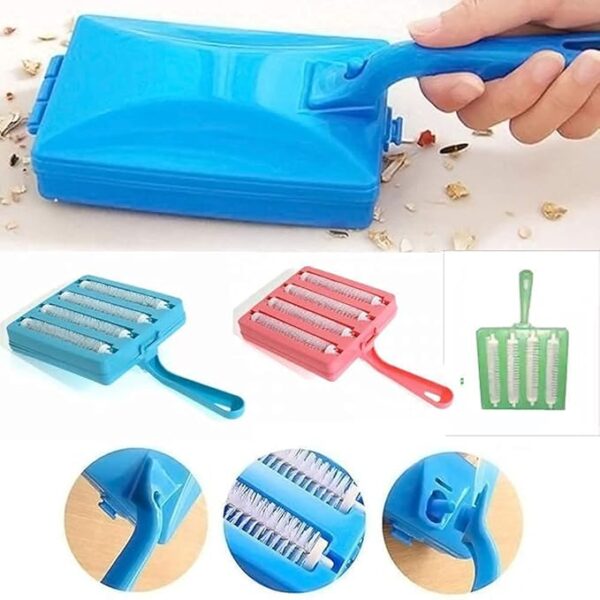 plastic handheld carpet roller cleaning brush car seats, table linen, sofas, bed sheets, carpet roller brush cleaning with dust crumb collector (random color)
