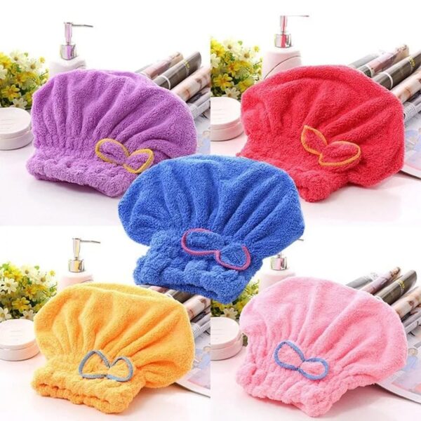 hair drying towels, ultra absorbent hair drying cap towel for women adults or kids girls(random color ) - Image 5