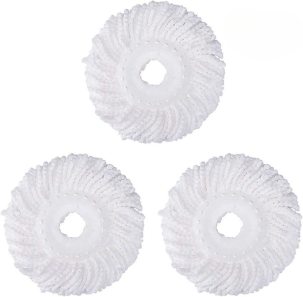 (pack of 3)spin mop refill - extra head, additional microfiber mop round shape mop heads