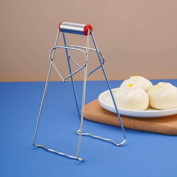 non-slip stainless steel multifunctional hot plate clip dish tray bowl holder gripper clamp kitchen tools - Image 8