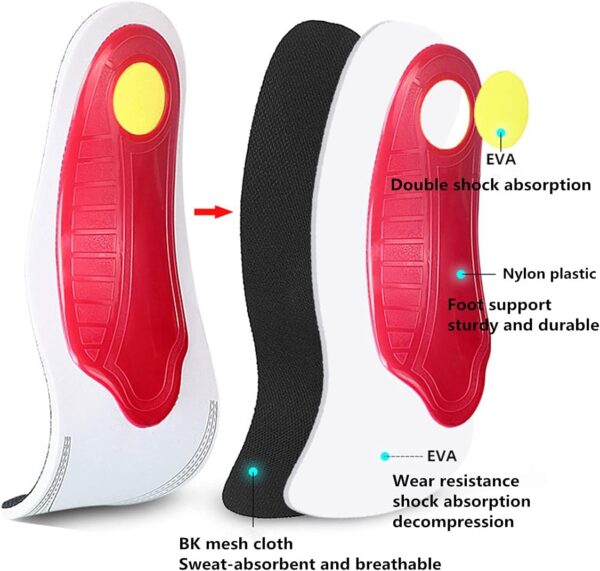 flat feet arch support foot pad insole shoe inserts for foot pain relief for man & woman - Image 13