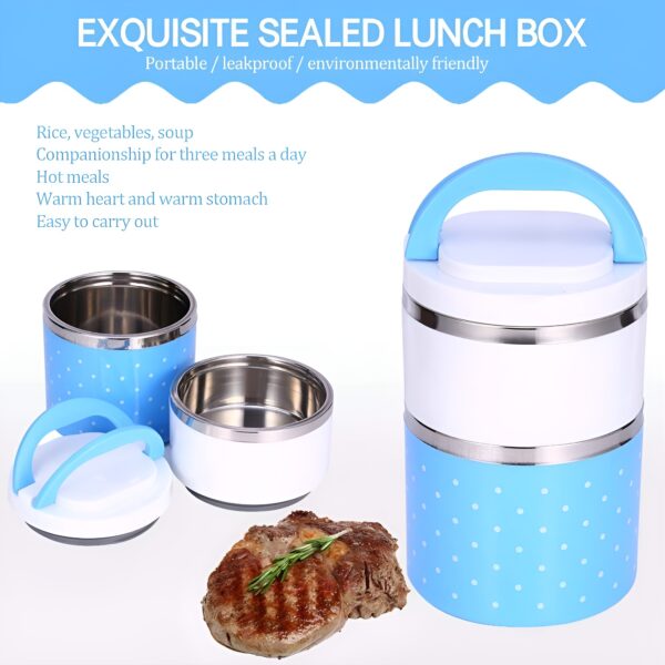 lunch box 2 layer   for kids and adults (random color) - Image 5