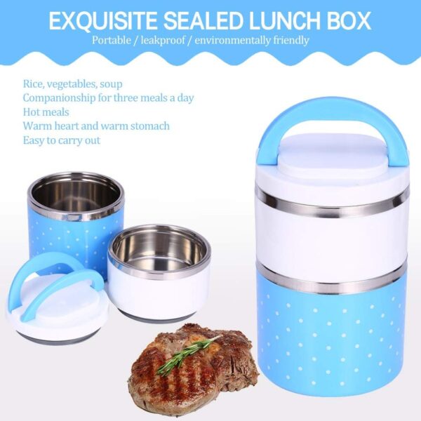 lunch box 2 layer   for kids and adults (random color) - Image 6