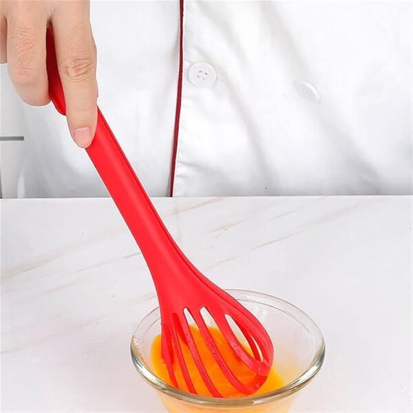 multipurpose plastic egg beater mixer kitchen baking utensil spaghetti server tong chimta (random color) - Image 8