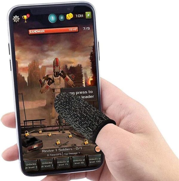 2 pc touch screen finger sleeve, mobile game fingering sleeve, anti-slip anti-sweat ultra-thin breathable touch screen finger sleeves for android mobile games - Image 6