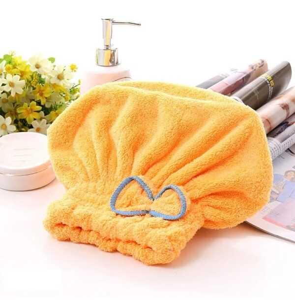 hair drying towels, ultra absorbent hair drying cap towel for women adults or kids girls(random color ) - Image 3