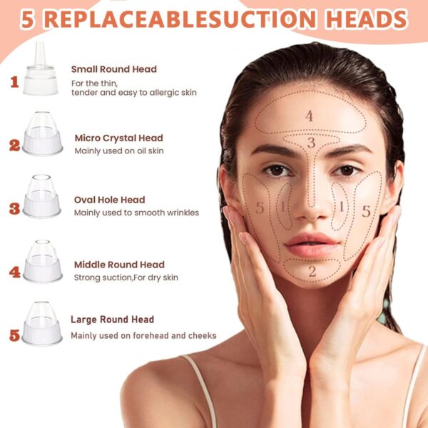 face vacuum blackhead remover pore cleaner | electric deep cleansing tool for nose & face - Image 5