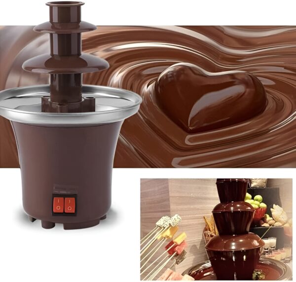 chocolate fountain 3-tier mini chocolate tower three layer melting fondue pot - Image 9