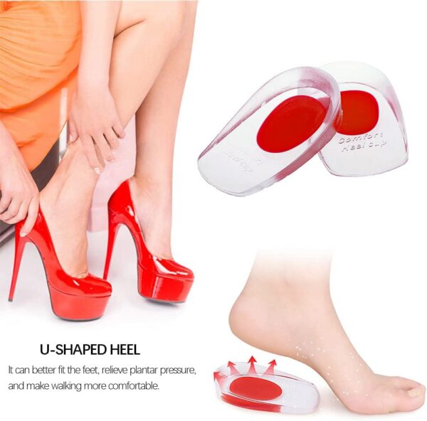 smart care heel pad heel pads plantar fasciitis inserts heel pain bone spurs transparent for men & women (random color) - Image 11