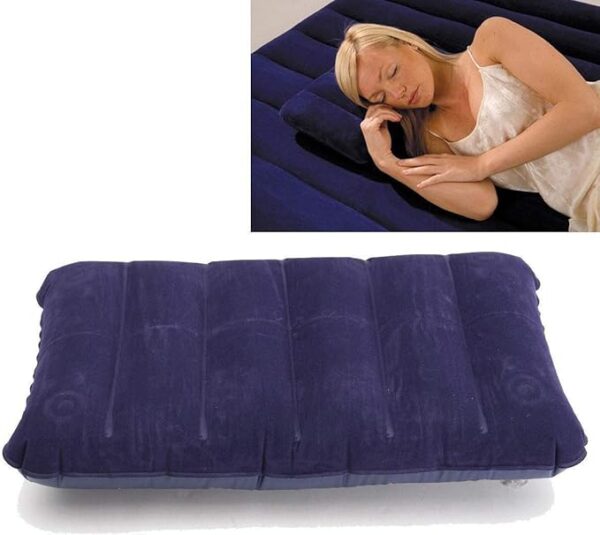 inflatable flocked velvet camping sleeping travel pillow