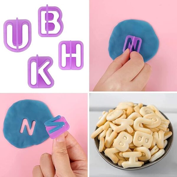 40pcs upper alphabet capital letters number cutter | cake decorating mini fondant mould tools for sugar craft biscuit pastry plunger baking - Image 3