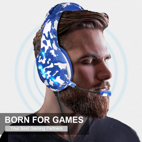 j10 gaming headphones gaming headset ultra flexible led stereo surround headphone white color - Image 13