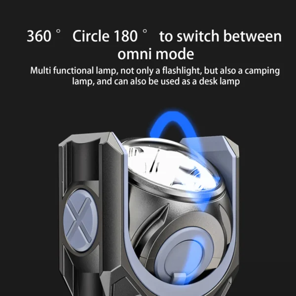 360 degree rotating flashlight outdoor led flashlight rechargeable torch for camping outdoor emergency use - Image 6