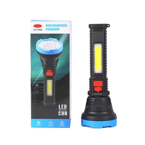 jx-1106c high brightness flashlight usb charging w/ cord portable lamp (random color)