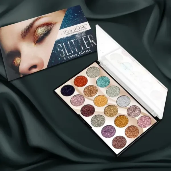 miss rose 18 colors sequins glitter powder high gloss pearly eye shadow palette