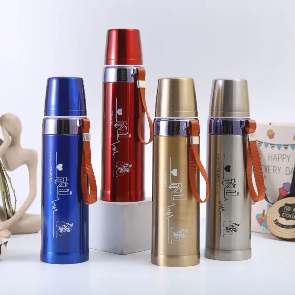 sports vacuum flask 750ml stainless steel water bottle (random color)