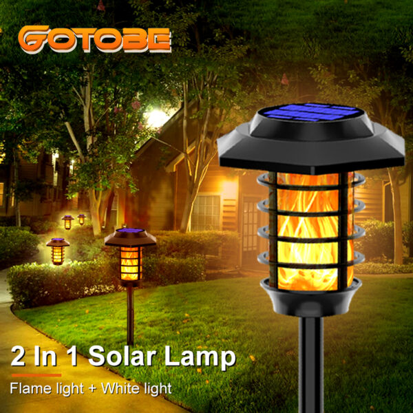 2 in 1 solar flame lamp | outdoor led waterproof decoration garden lawn light - Image 12