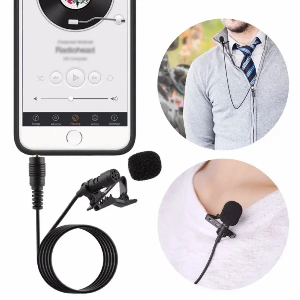 professional lavalier mic 3.5mm suitable for mobile phones iphone and other devices. - Image 3