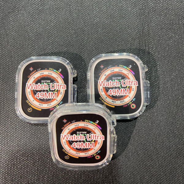 49mm transparent case for smart watch - full jelly soft silicone 360 screen protective full case for ultra smart watch