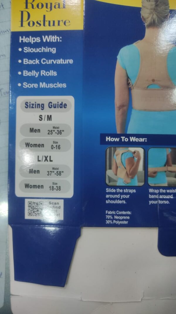 skin color royal posturm spine support belt adjustable adult corset posture correction belt body  health care  magnetic inside - Image 4