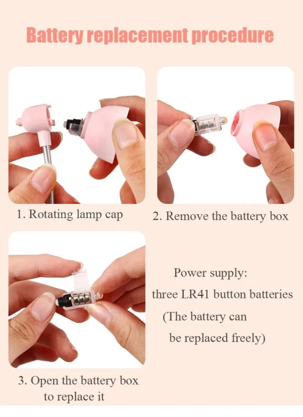 1pc mini led clamp reading lamp night lights (random color) - Image 10