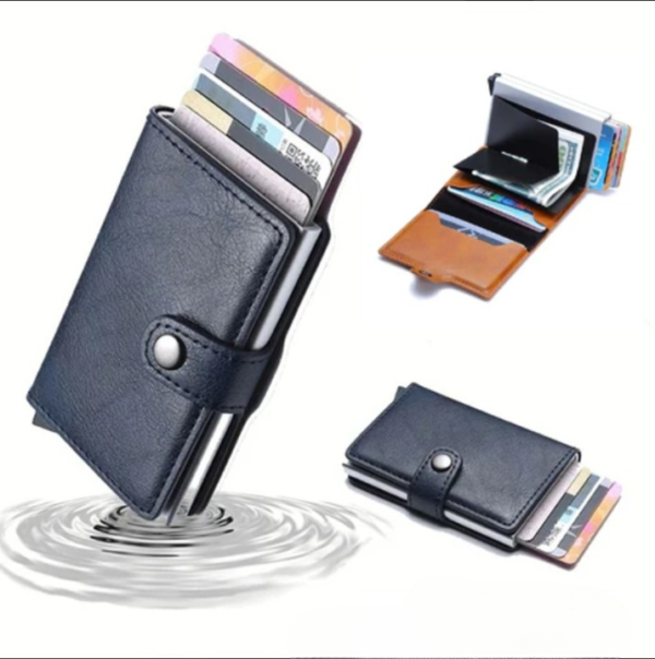 men's stylish slim wallet with card pockets – multicolor, rexine material ( random color )