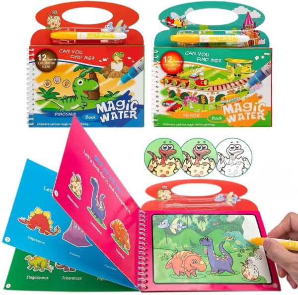 new magic water book painting drawing coloring board book magic water pen (random book )