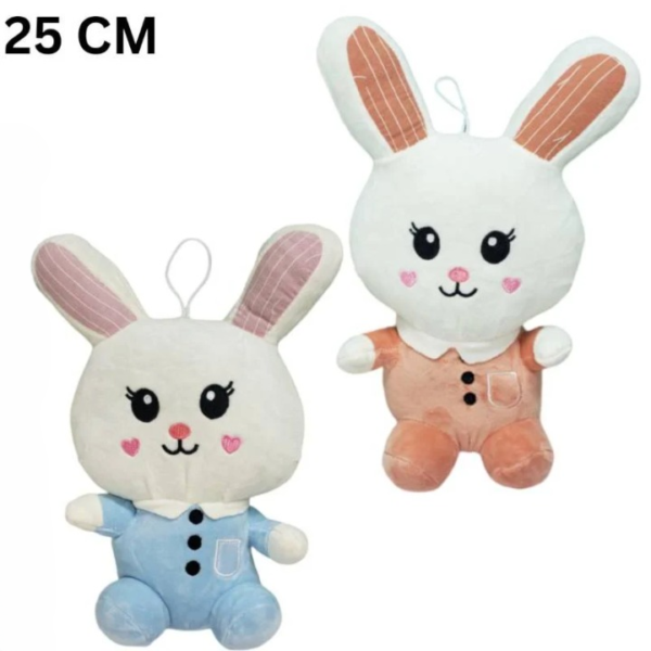 cute & adorable bunny rabbit long ear | fluffy & soft stuffed animal plush toy for kids - 25 cm (random color)