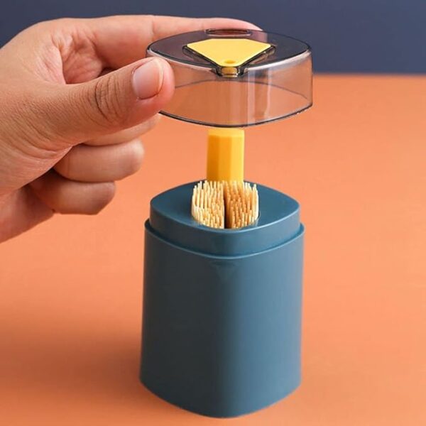 toothpick despensor toothpick box, portable toothpick holders, tooth care kitchen tool jar table decoration, press toothpick storage bottle (random color) - Image 12