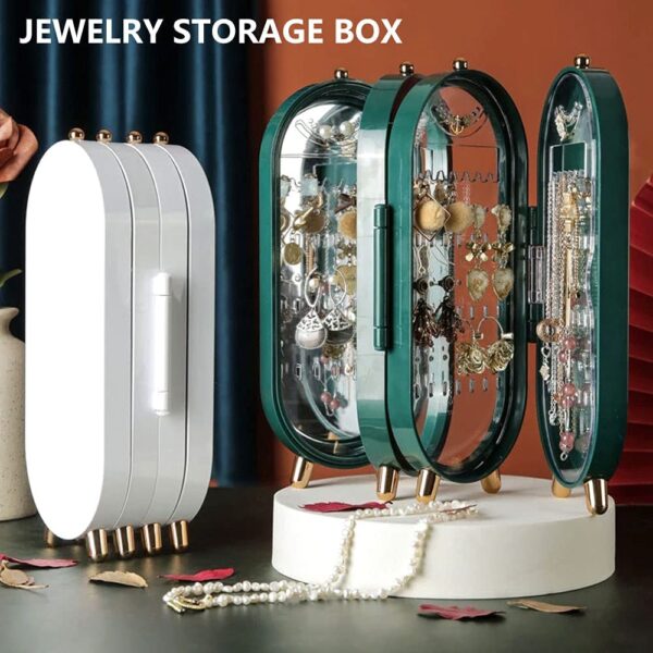 screen folding jewelry box jewellery box organiser with mirror (random color)