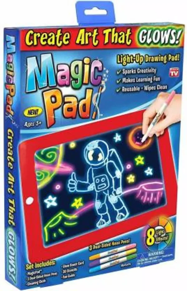magic pad create art that glows light up led board draw for sketch / create / doodle / write / learning tablet