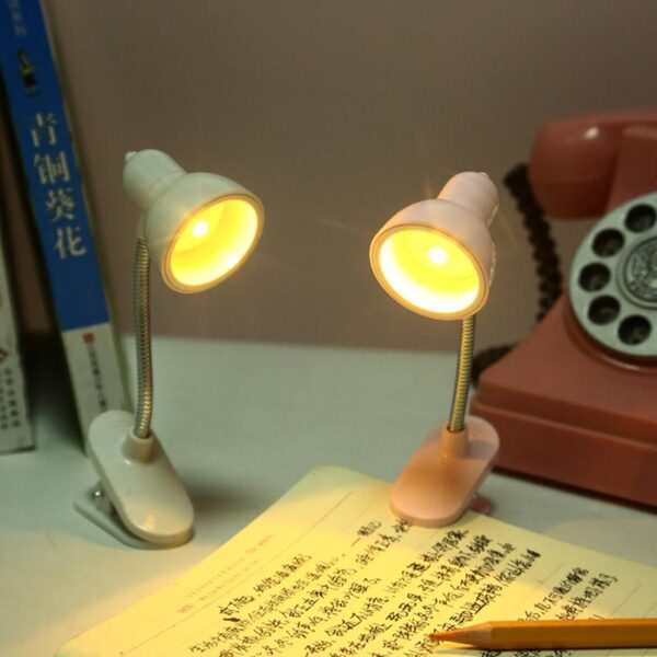 1pc mini led clamp reading lamp night lights (random color)