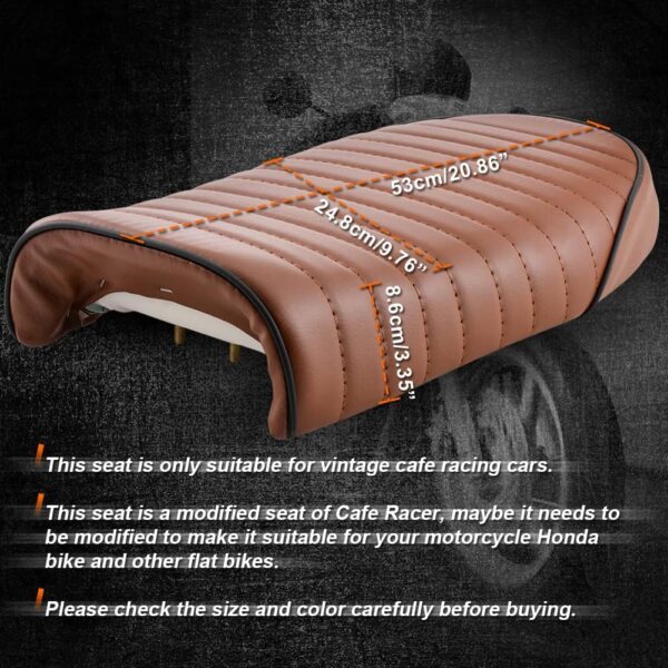 high-quality cafe racer bike seat with complete fitting | compatible with cd 70, 125 & all bikes - Image 7