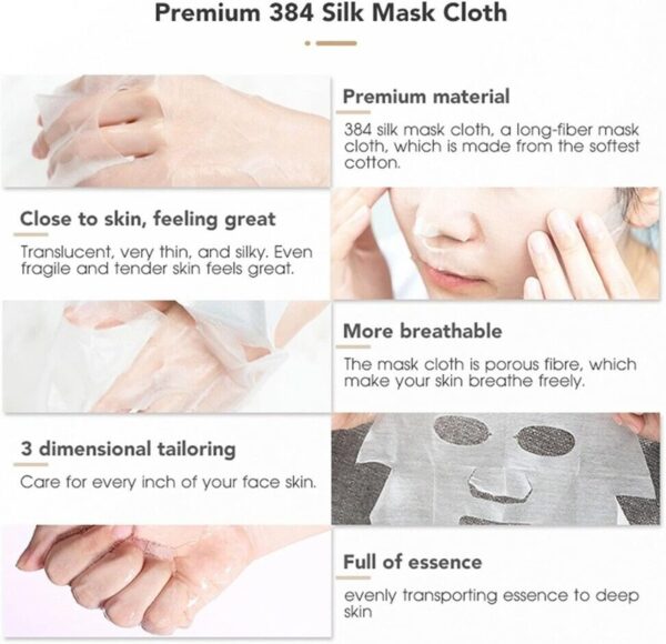 pack of 10 aichun beauty natural rice extract hydrate facial mask moisturizing anti-acne purifying refine wrinkles 25ml - Image 4