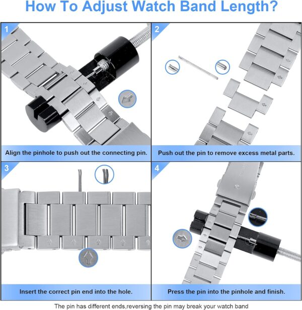stainless steel watch band quick release replacement metal smart watch strap - Image 5