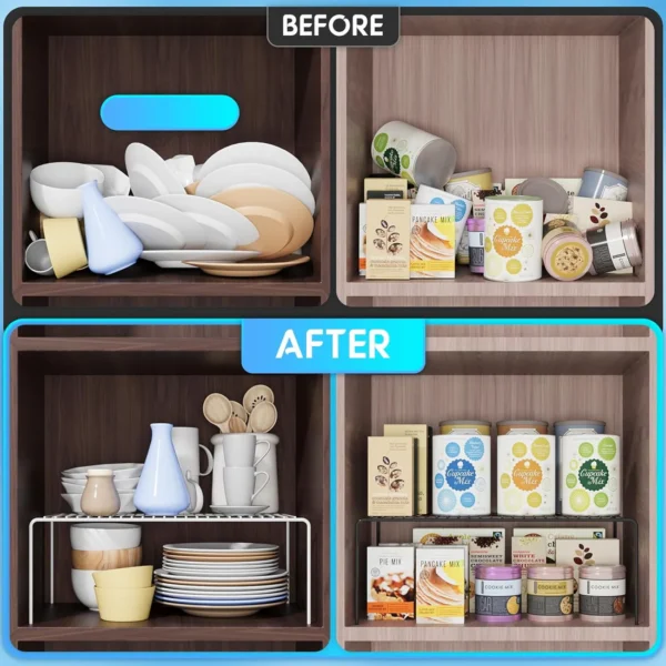 heavy quality  kitchen accessories & spices storage rack inside cabinet / bathroom organizer (black) - Image 4