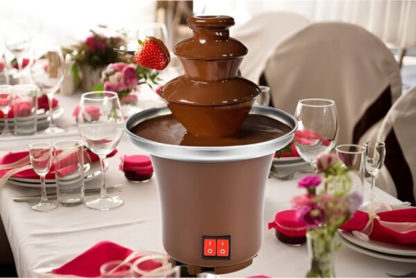 chocolate fountain 3-tier mini chocolate tower three layer melting fondue pot - Image 13