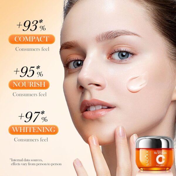 sadoer 5 heavy vitamin c skin active whitening cream | vitamin c hydrating face cream - glowing & repairing moisturizer for fine lines, wrinkles & uneven skin tone | whitening cream - Image 2