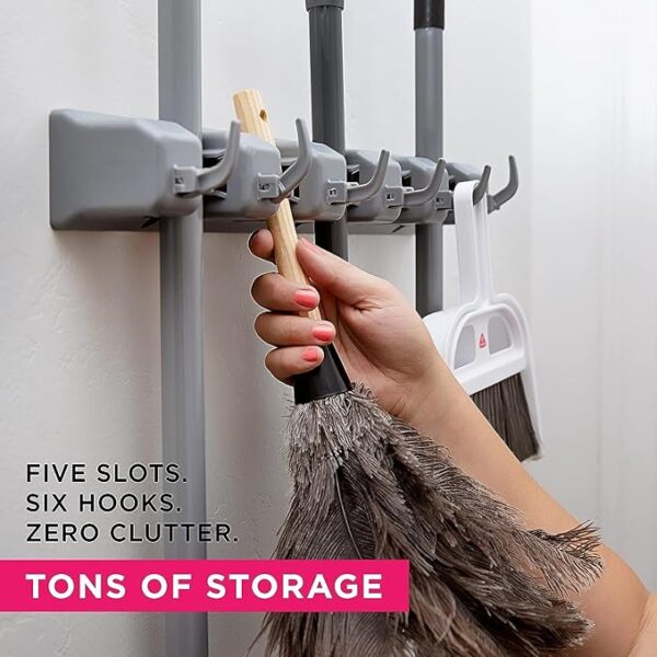 mop and broom holder wall mount | organizer for home garden garage and storage (random color) - Image 9