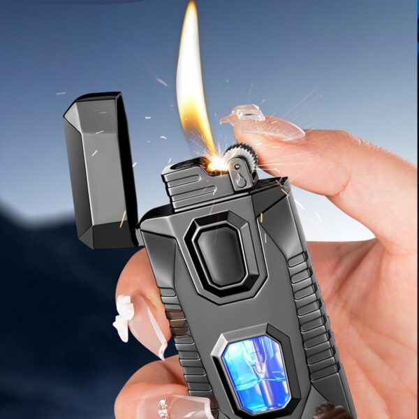 refillable dual flame torch lighter | fancy lighter best quality | metal lighter, cigarette accessories ( random color ) ( box packing ) - Image 8
