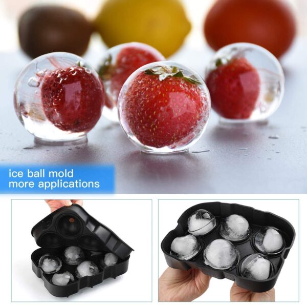 1 pc ice cubes tray, 6-grid ice cubes maker round ice cubes tray silicone ice mold party bar (random color) - Image 5