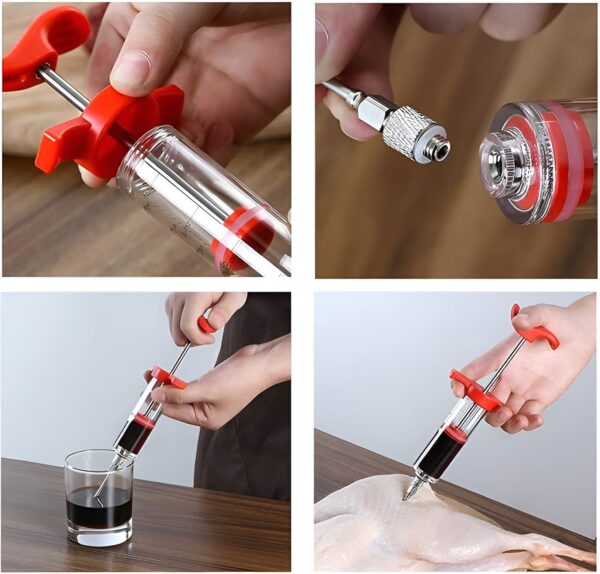 meat injector roast jus seasoning syringe turkey beef marinated meat kitchen tool - Image 8