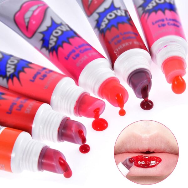 pack of 6 high pigmented lip gloss lipstick tattoo peel off durable waterproof tattoo lip gloss easy peel off lip gloss - Image 10